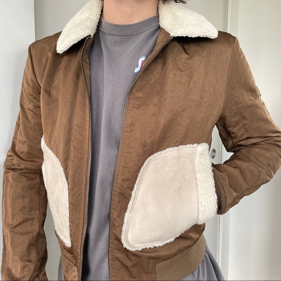 TOPMAN SHEARLING FLIGHT JACKET - Picture 2 of 7